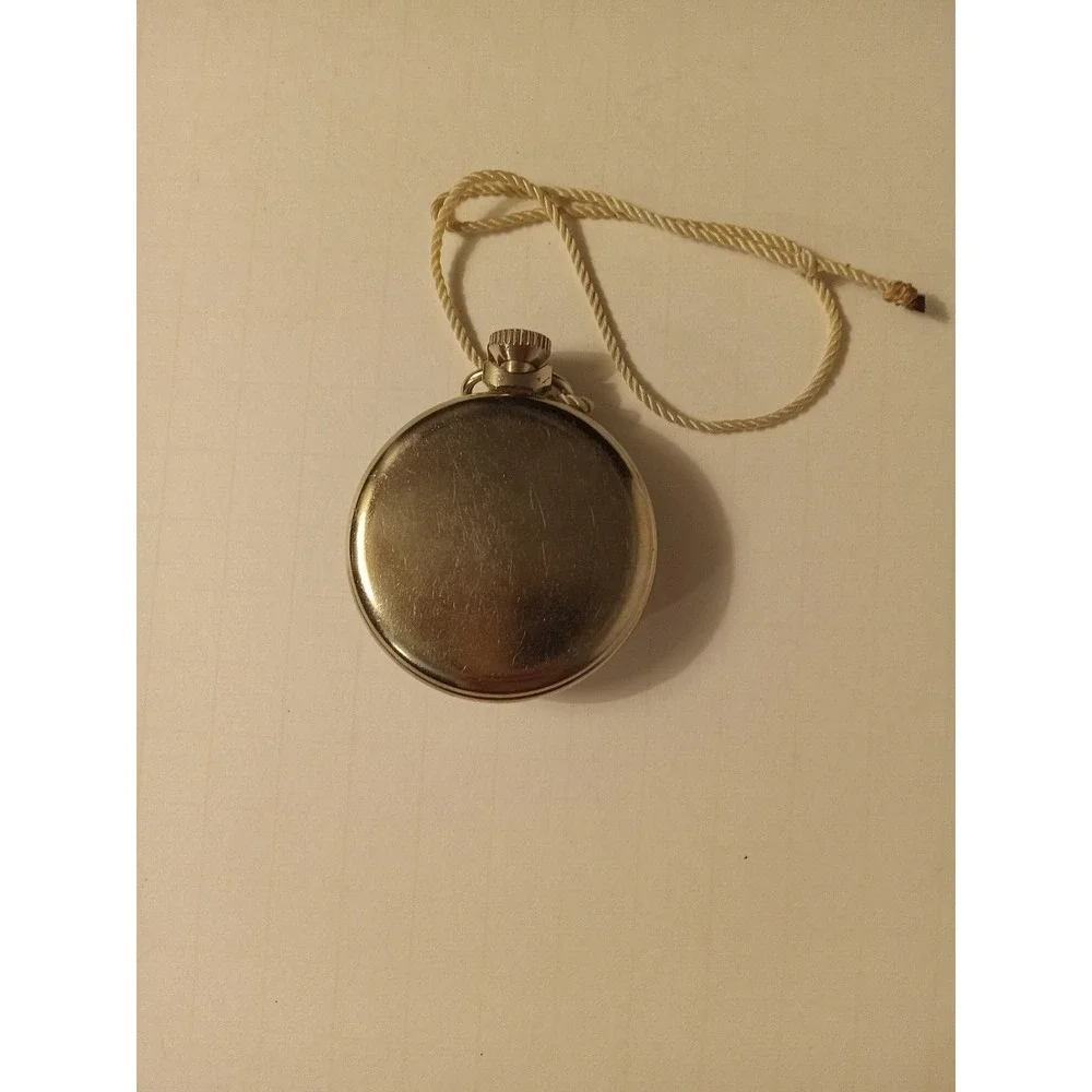 Vintage Endura Tuffy Pocket Watch 1960s Silver Tone Made in Great Britain Non-Op